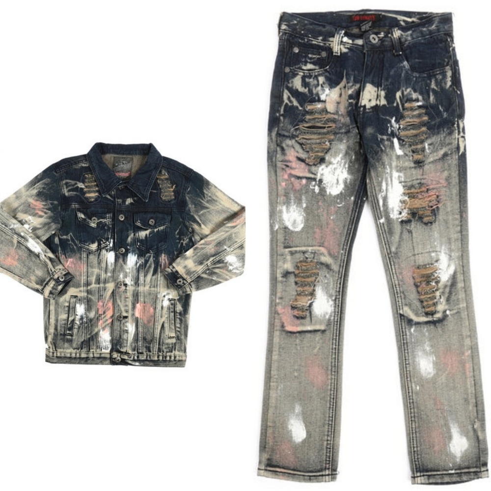Boys jean jacket with matching pants